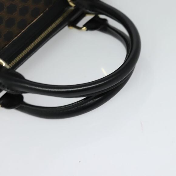 CELINE Macadam Canvas Hand Bag Pvc Leather Black Gold - Picture 7 of 13